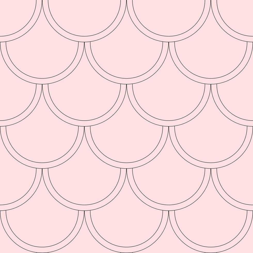 Pink minimalist fish scale vector pattern, geometric repeat.