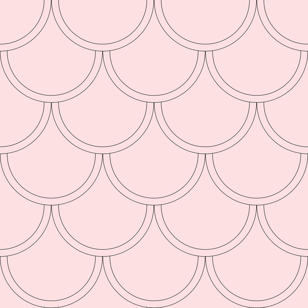 Pink minimalist fish scale vector pattern, geometric repeat.