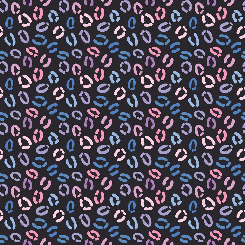 Dark background, blue cheetah repeat pattern vector background.