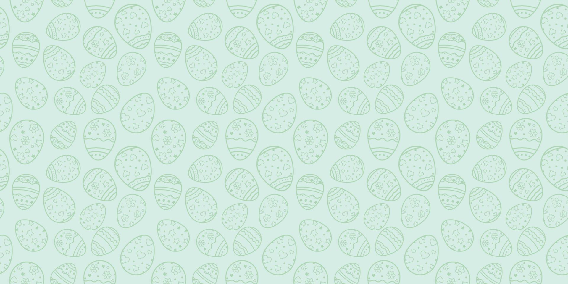 Seamless background for happy Easter day. The decorative Easter eggs with different patterns and different sizes vector