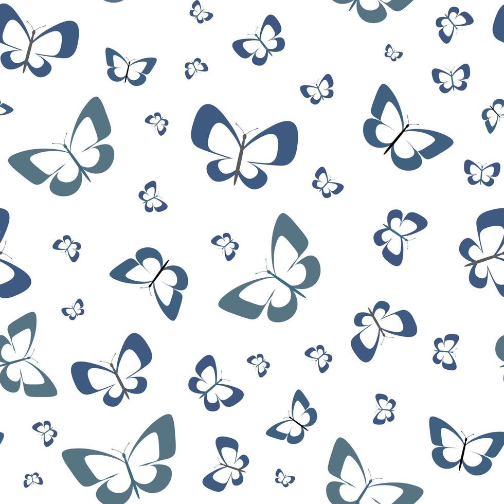 Fondo de patrón de repetición de mariposa, vector sin costuras