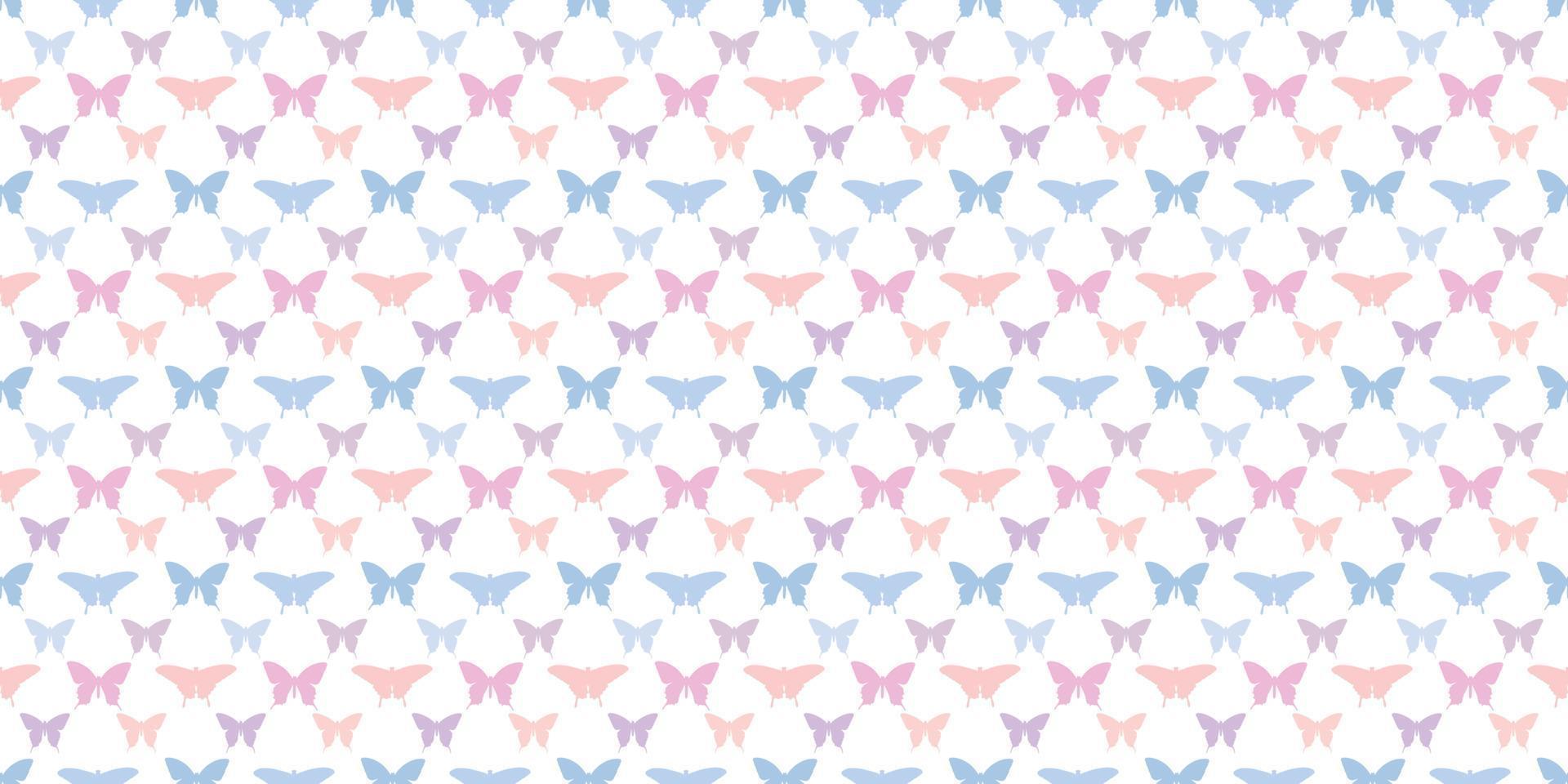 Butterfly silhouette seamless vector pattern background