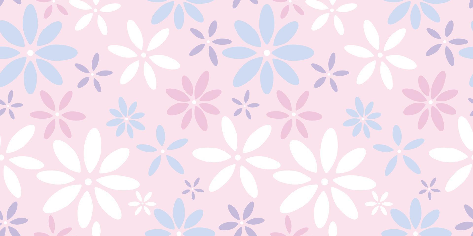 Pastel floral seamless repeat pattern vector background