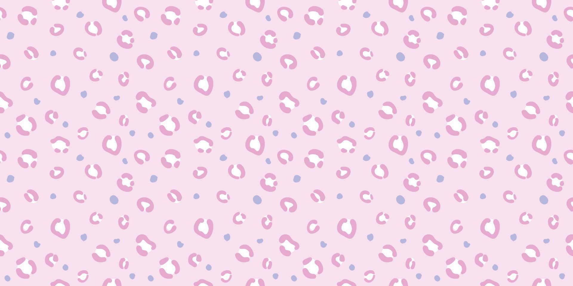Cheetah seamless vector pattern background, cute pink