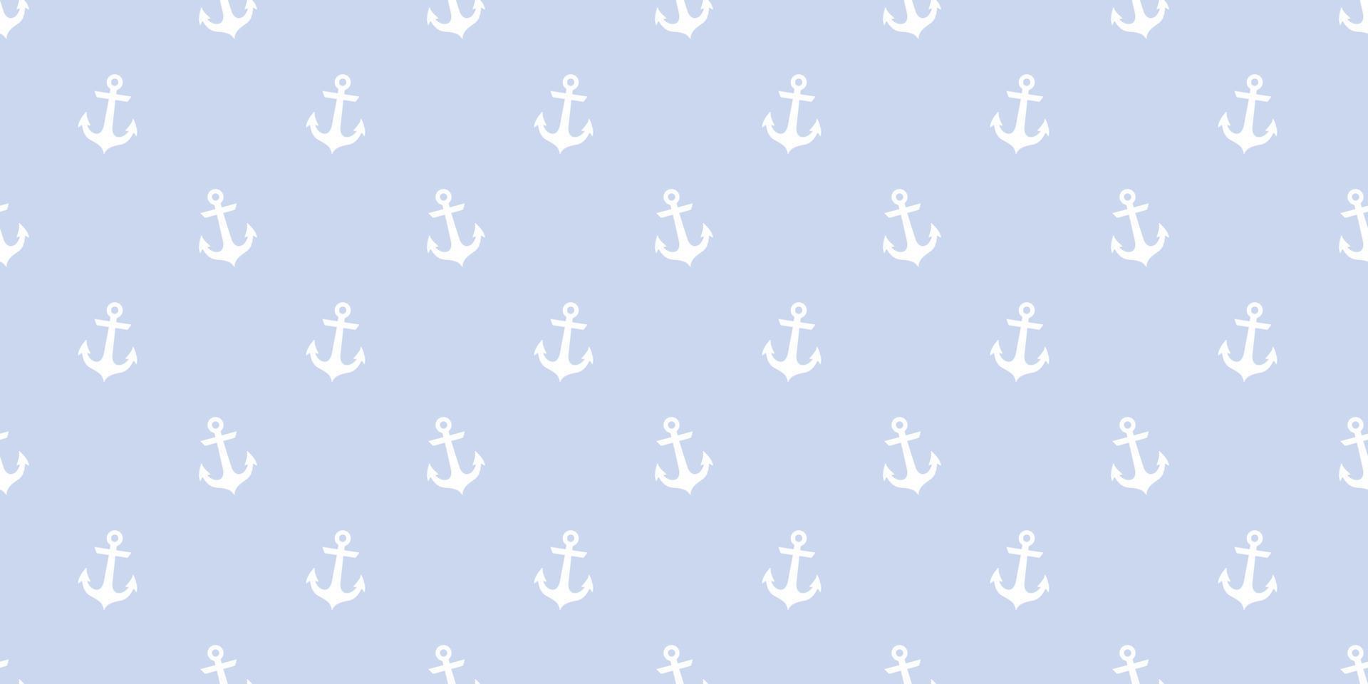 Blue anchor seamless repeat pattern background vector