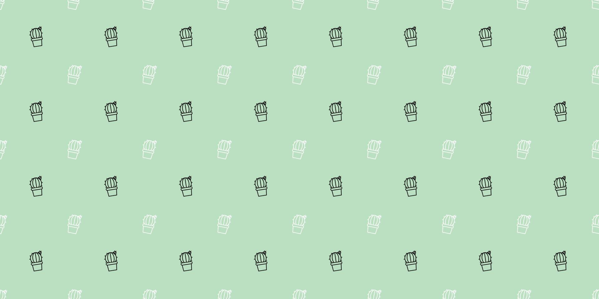 Cactus seamless repeat pattern background. vector