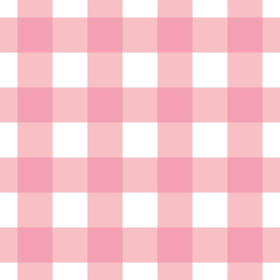 Pink gingham plaid, checkered repeat pattern vector, seamless repeat vector