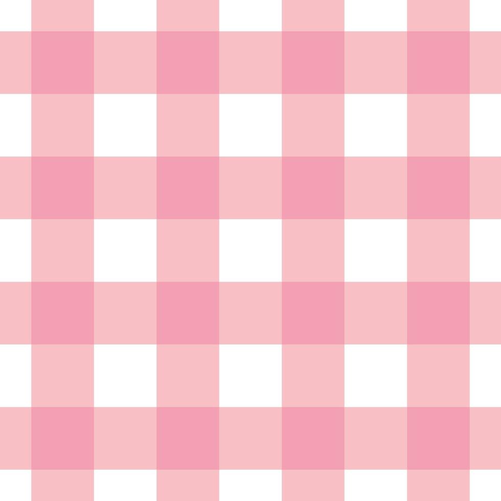 Pink gingham plaid, checkered repeat pattern vector, seamless repeat vector