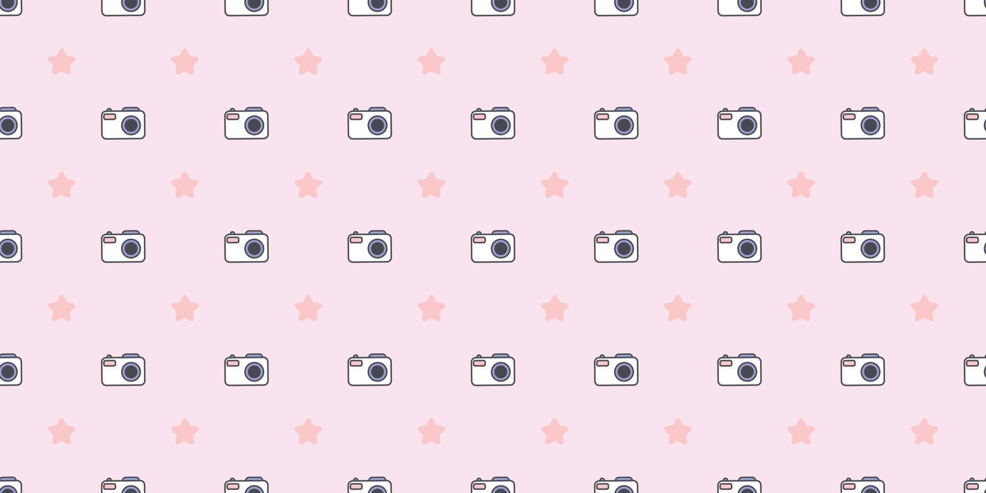 Camera seamless repeat pattern vector background