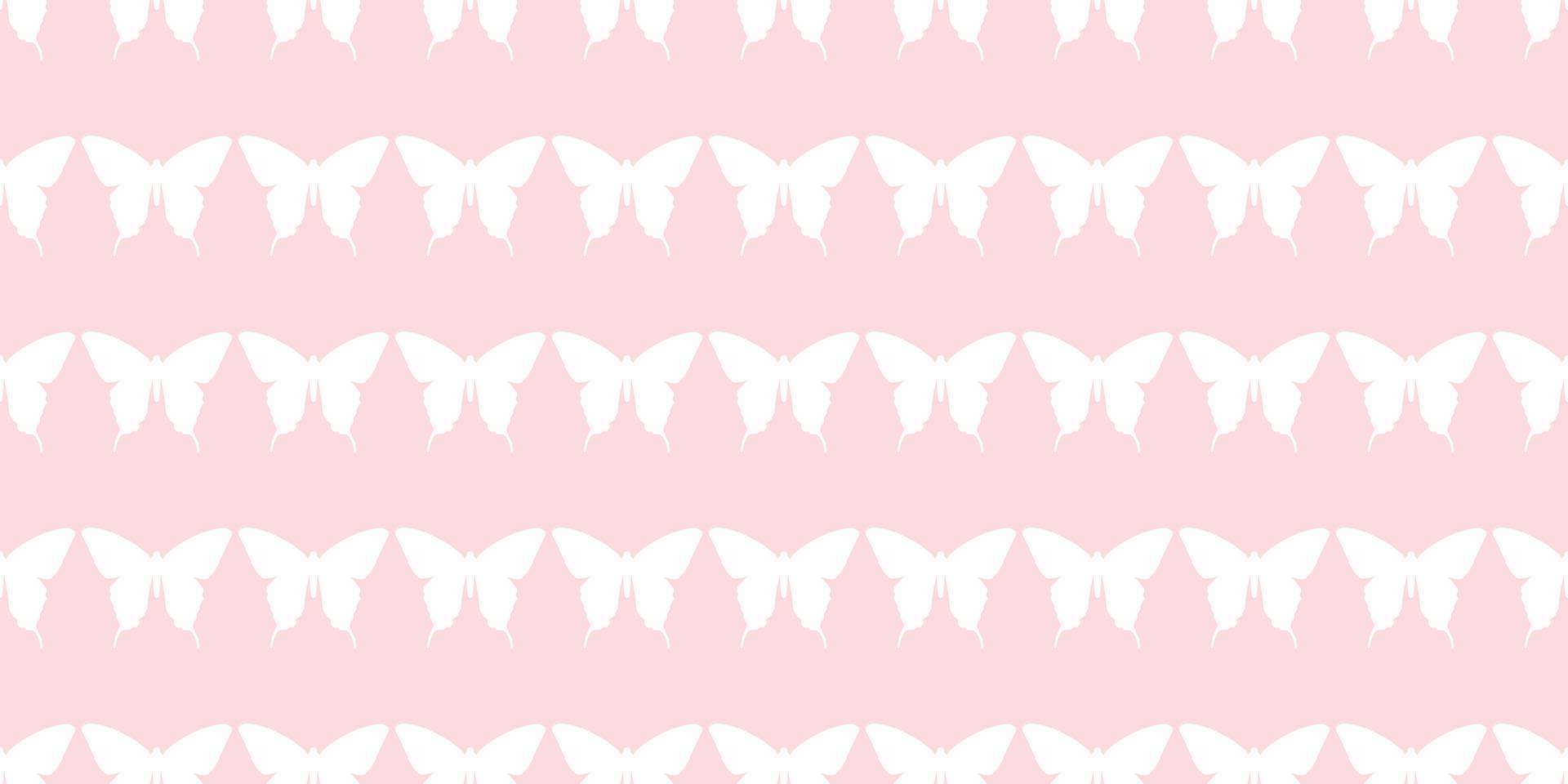 Butterfly silhouette seamless vector pattern background