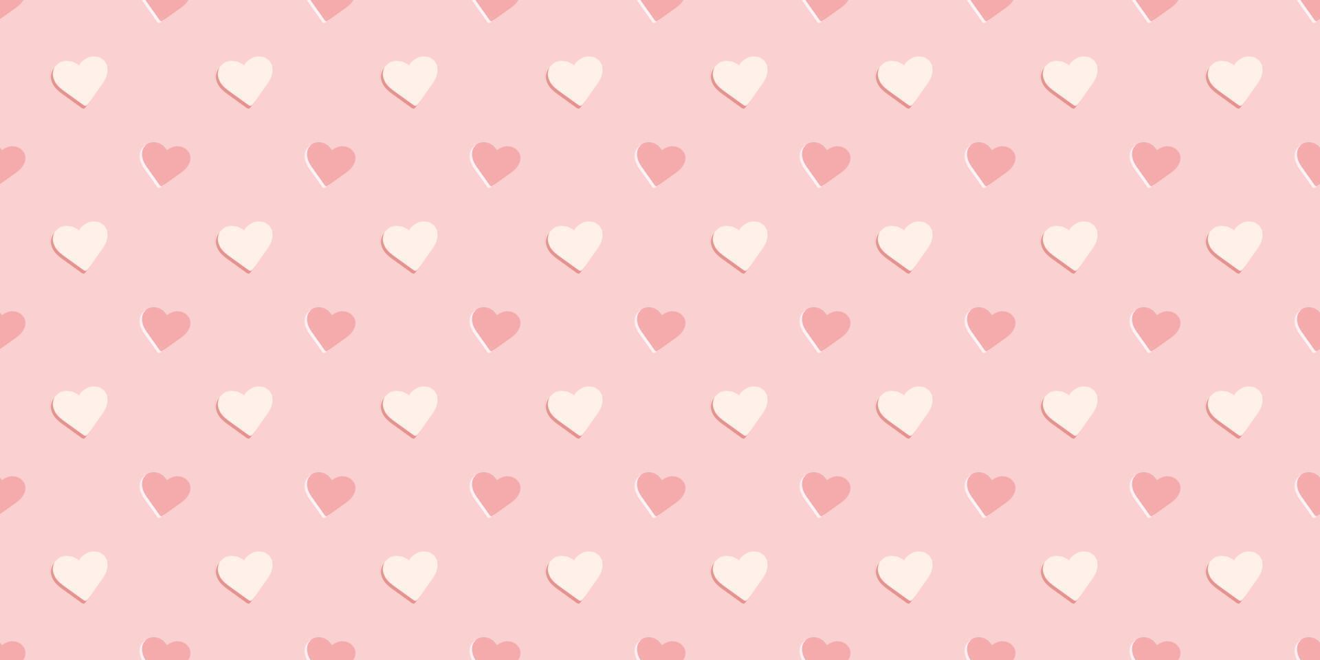 Pastel hearts seamless pattern vector background
