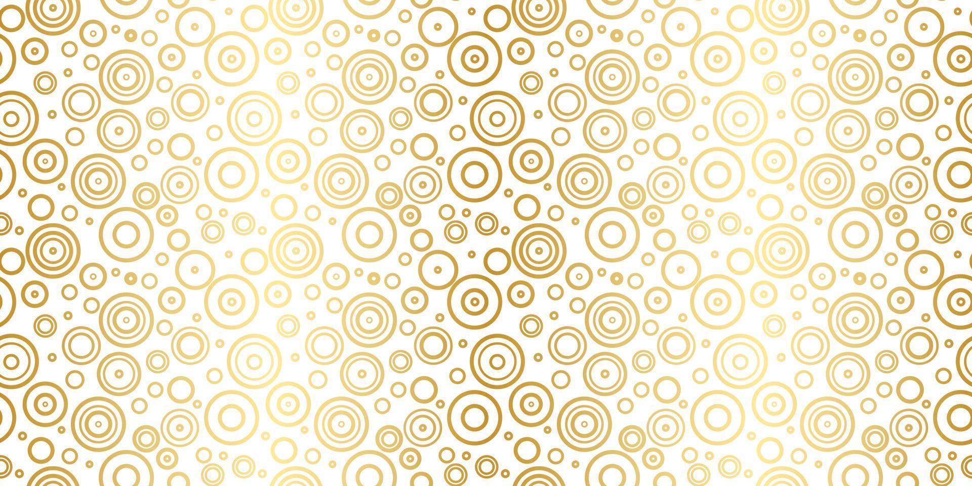 fondo de patrón de repetición sin costuras de círculos dorados y blancos vector