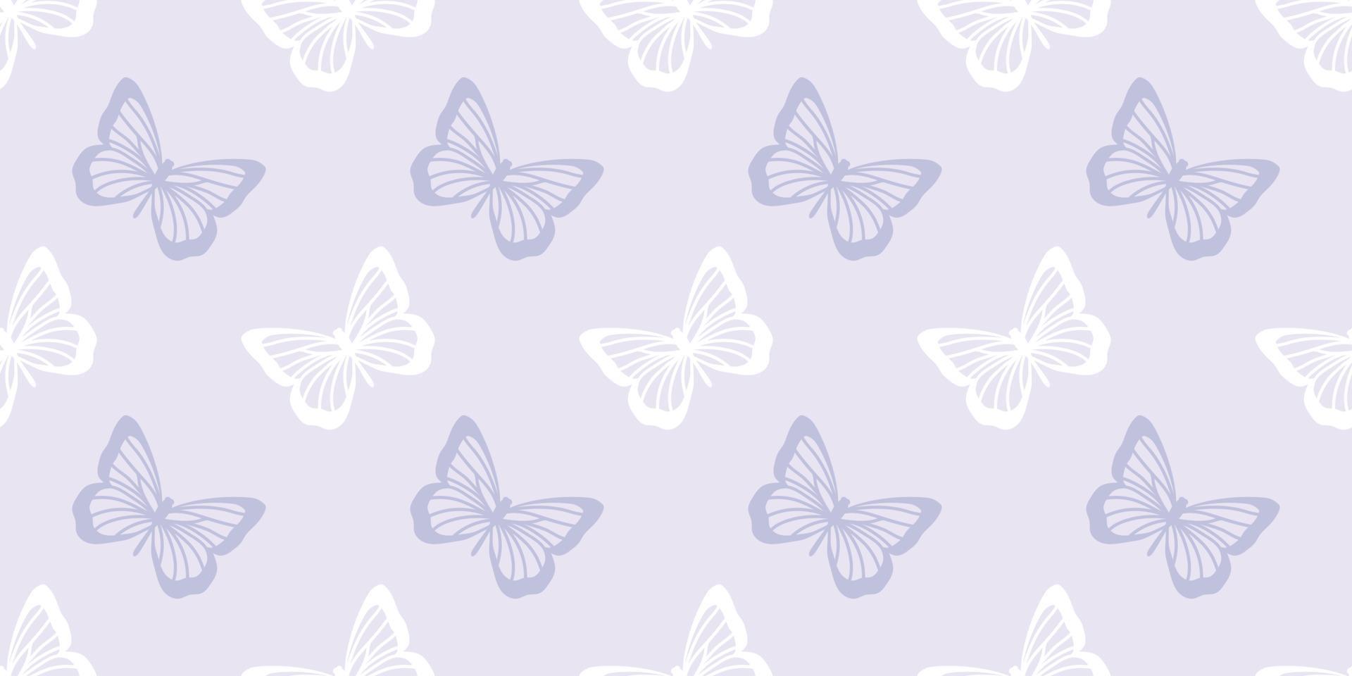 diseño de patrón de repetición sin costuras de mariposa, púrpura vector