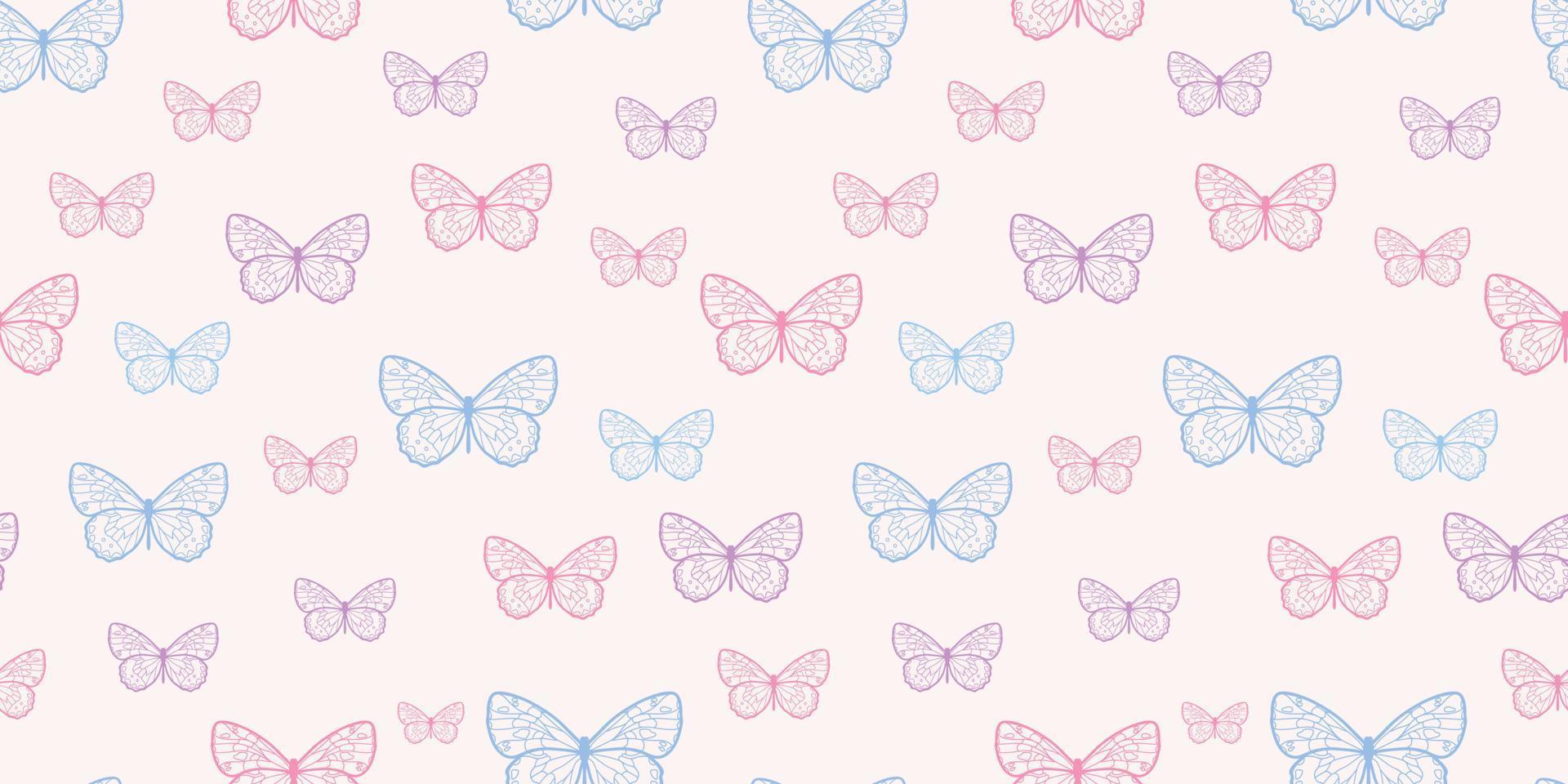 Fondo de patrón de repetición perfecta de mariposa vector