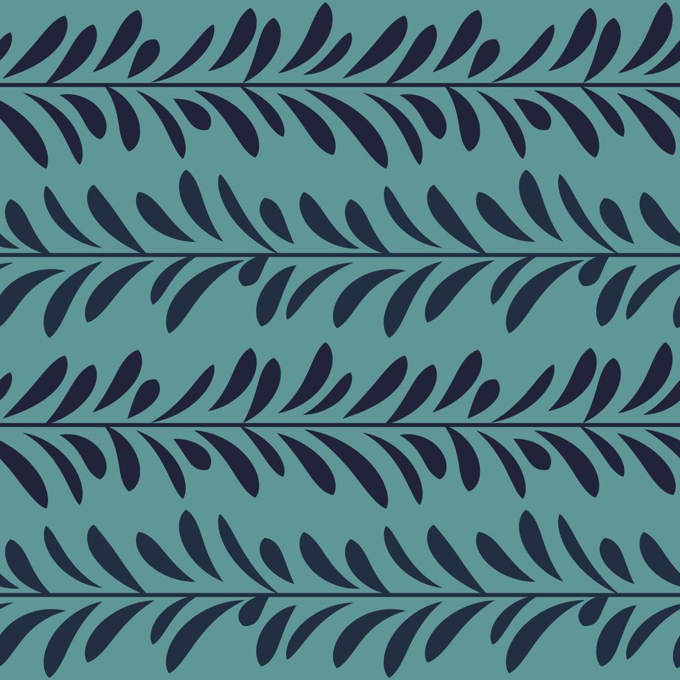 Dark leaf vector pattern, seamless botanical print, garland background
