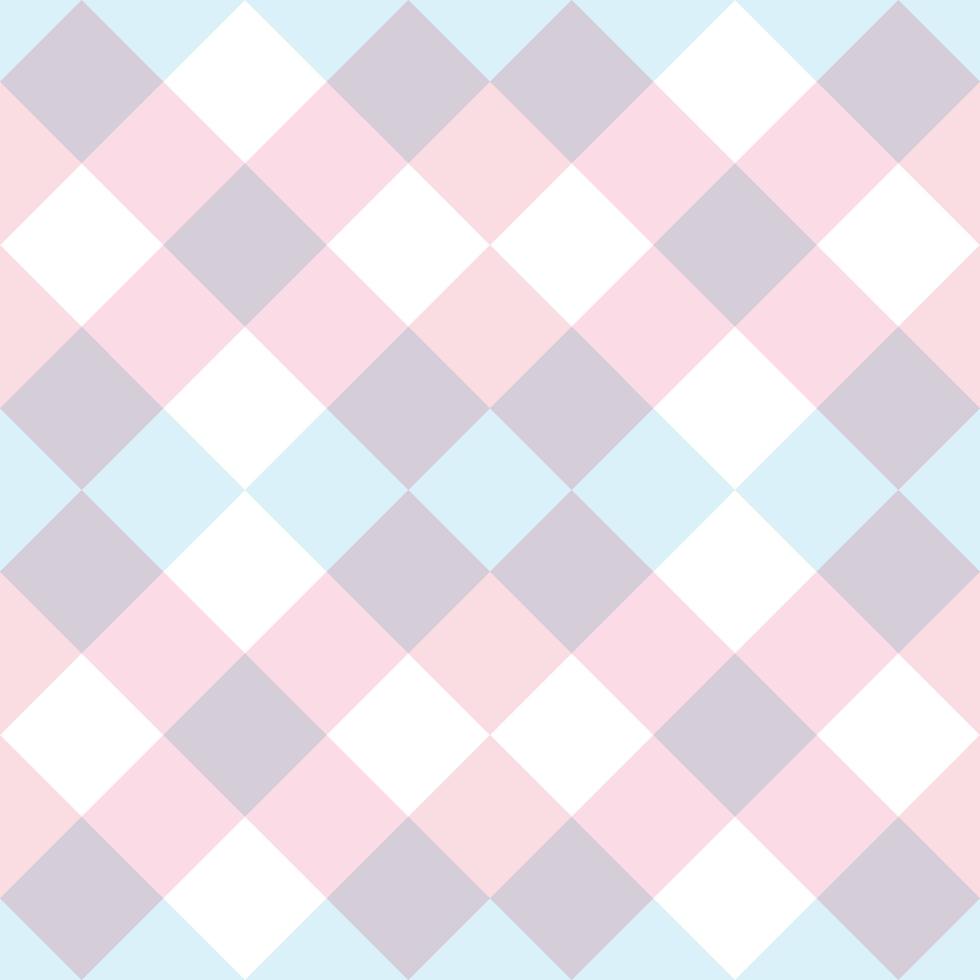 Pastel oink and purple checkered geometric plaid pattern vector