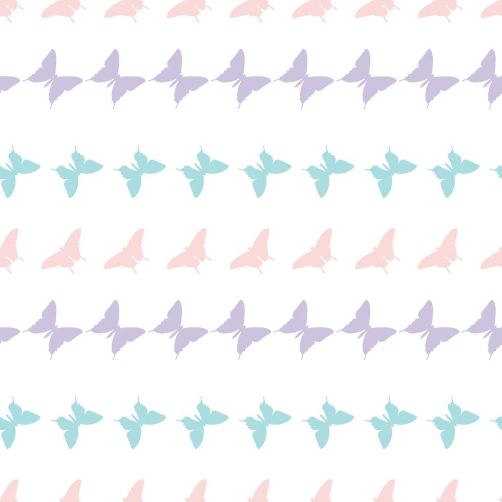 Colorful seamless butterfly repeat pattern background vector