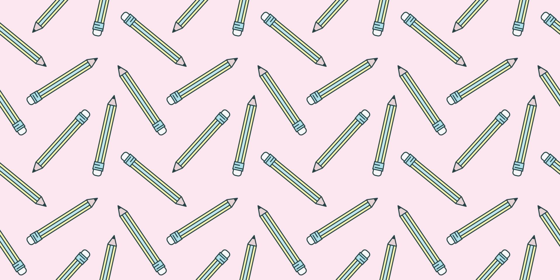 Pencil vector pattern background, colorful pencils