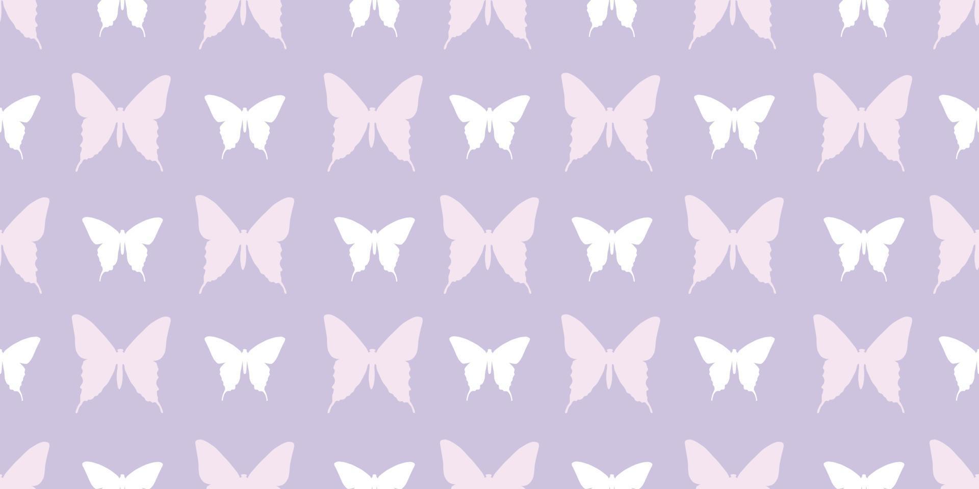 Butterfly silhouette seamless vector pattern background