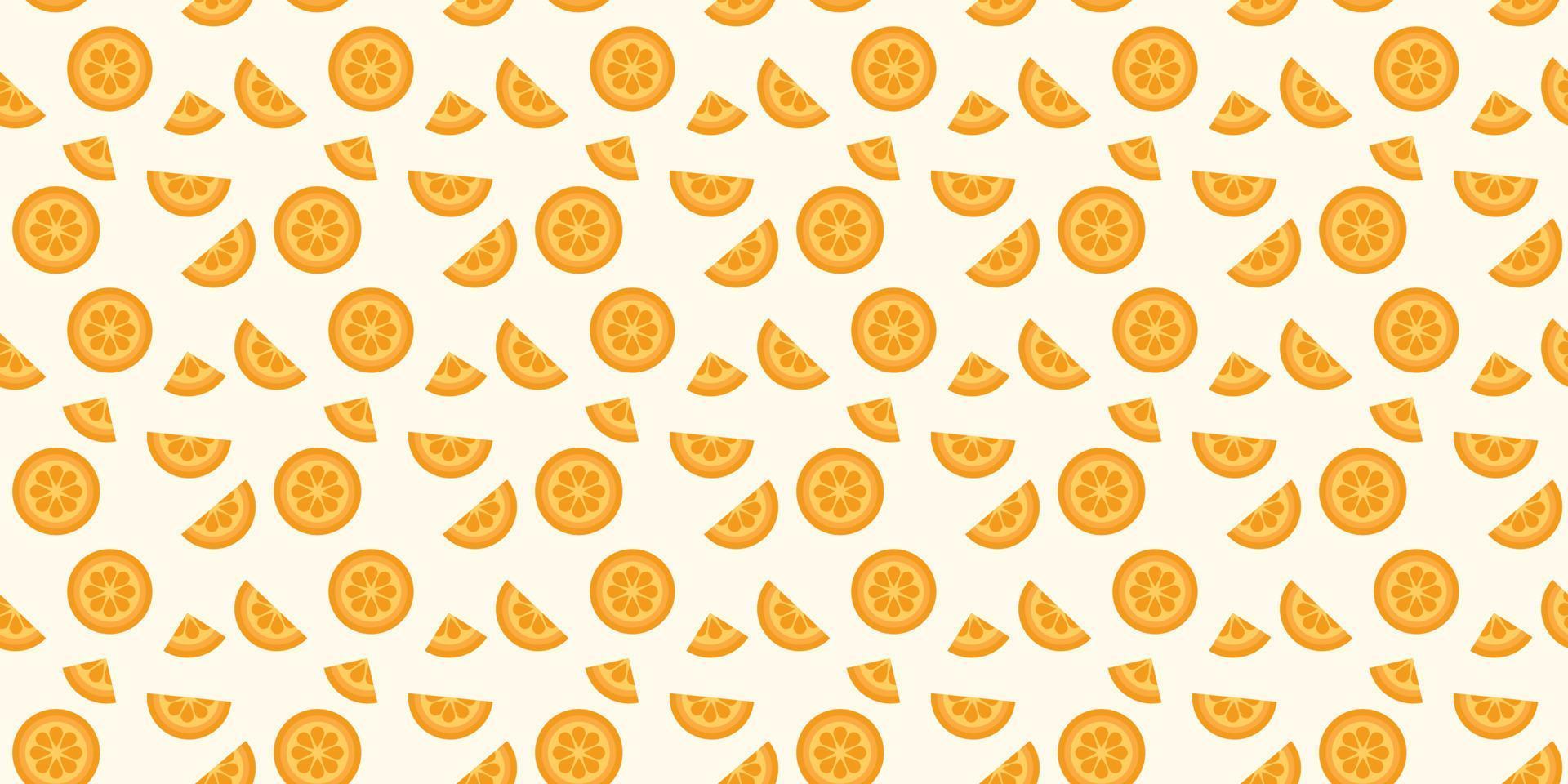 Fondo de vector de patrón de repetición perfecta de fruta naranja