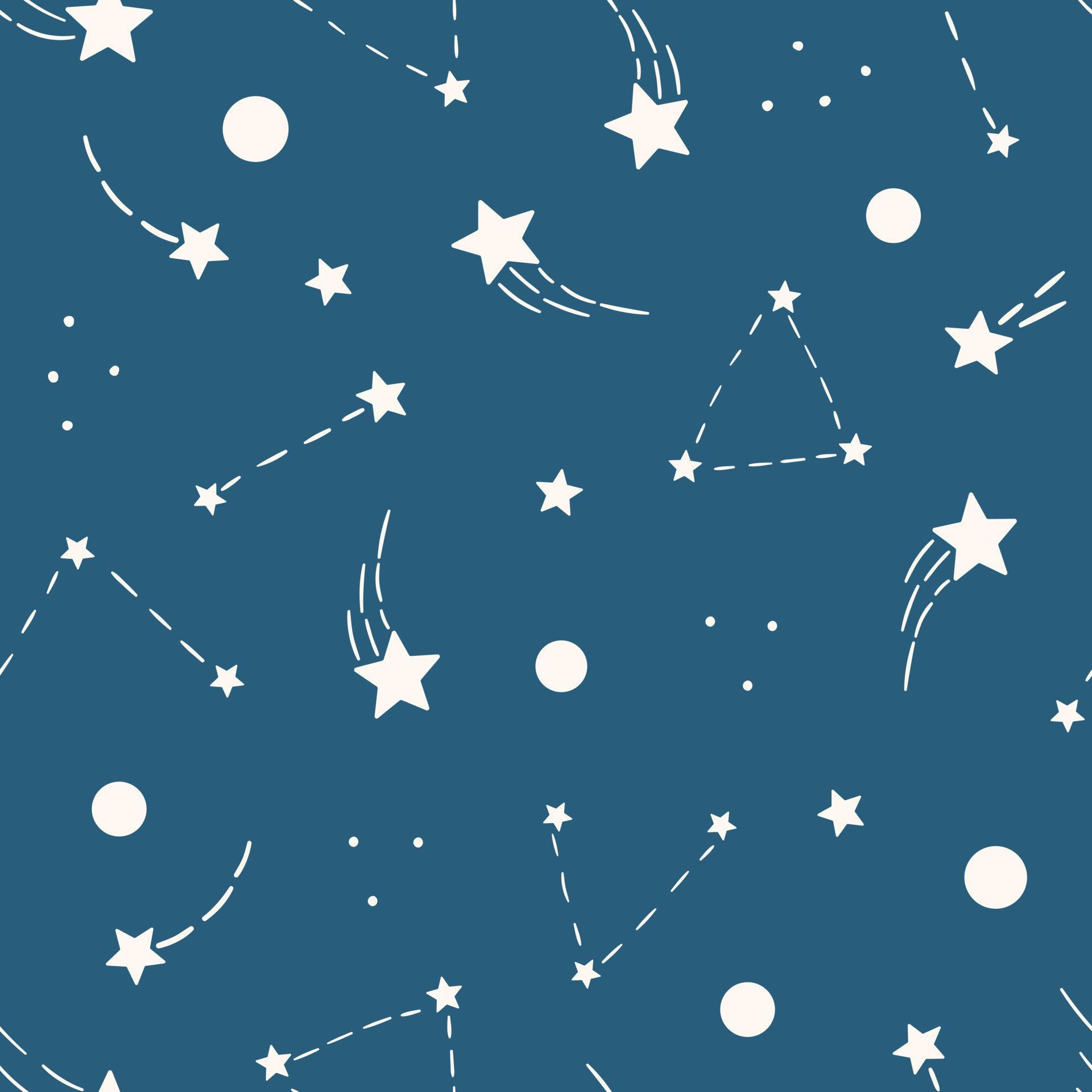 White and blue night sky vector pattern, seamless background 16190015