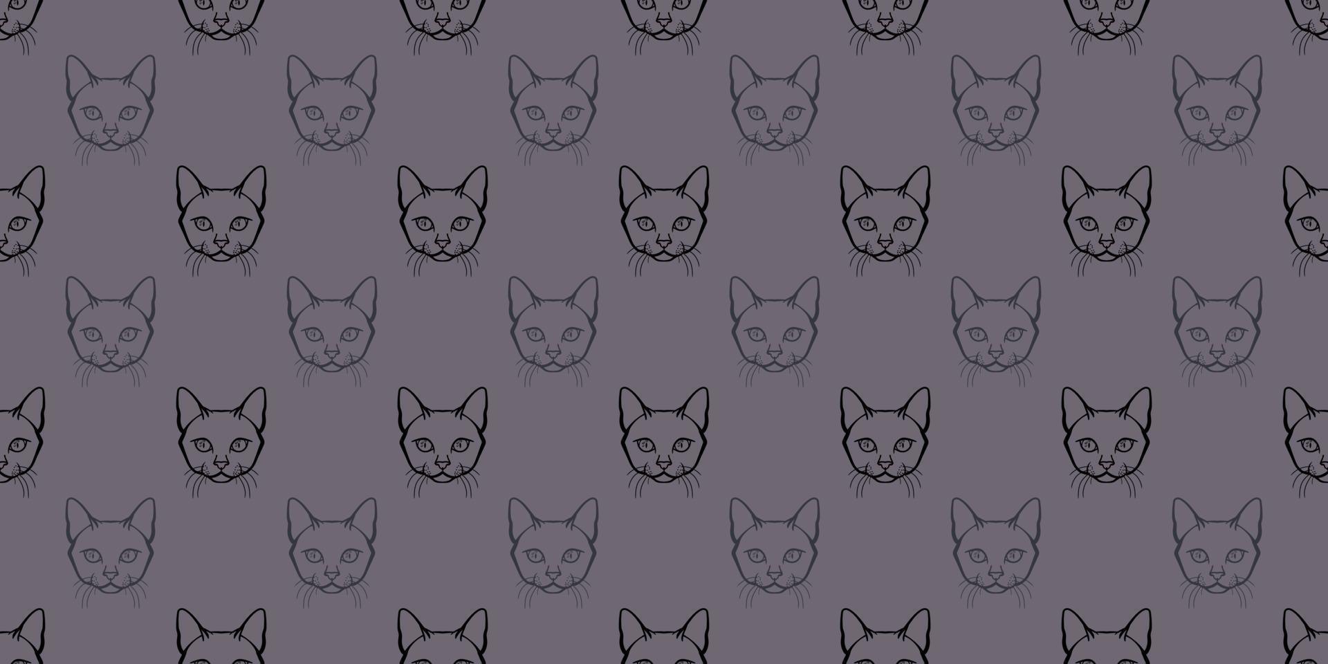 Cartoon cat seamless repeat background vector