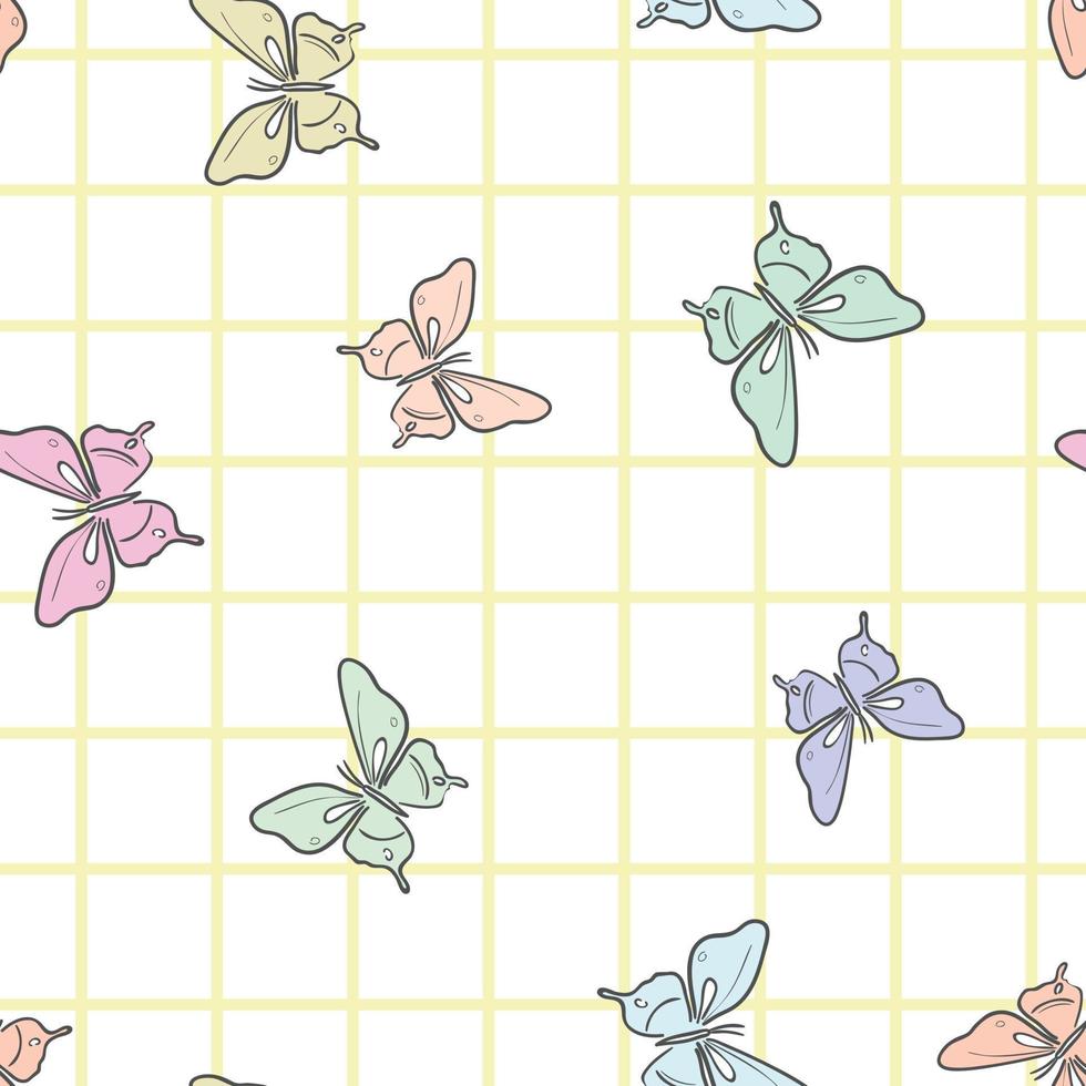 Happy butterfly vector pattern background.