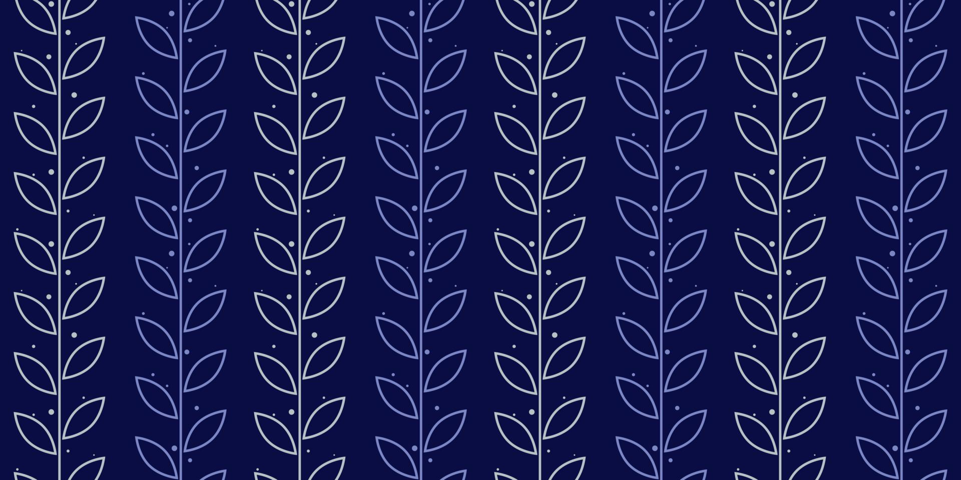 Vintage vector pattern with leaves, seamless repeat