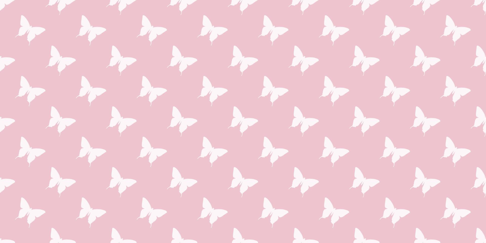 Butterfly silhouette seamless vector pattern background