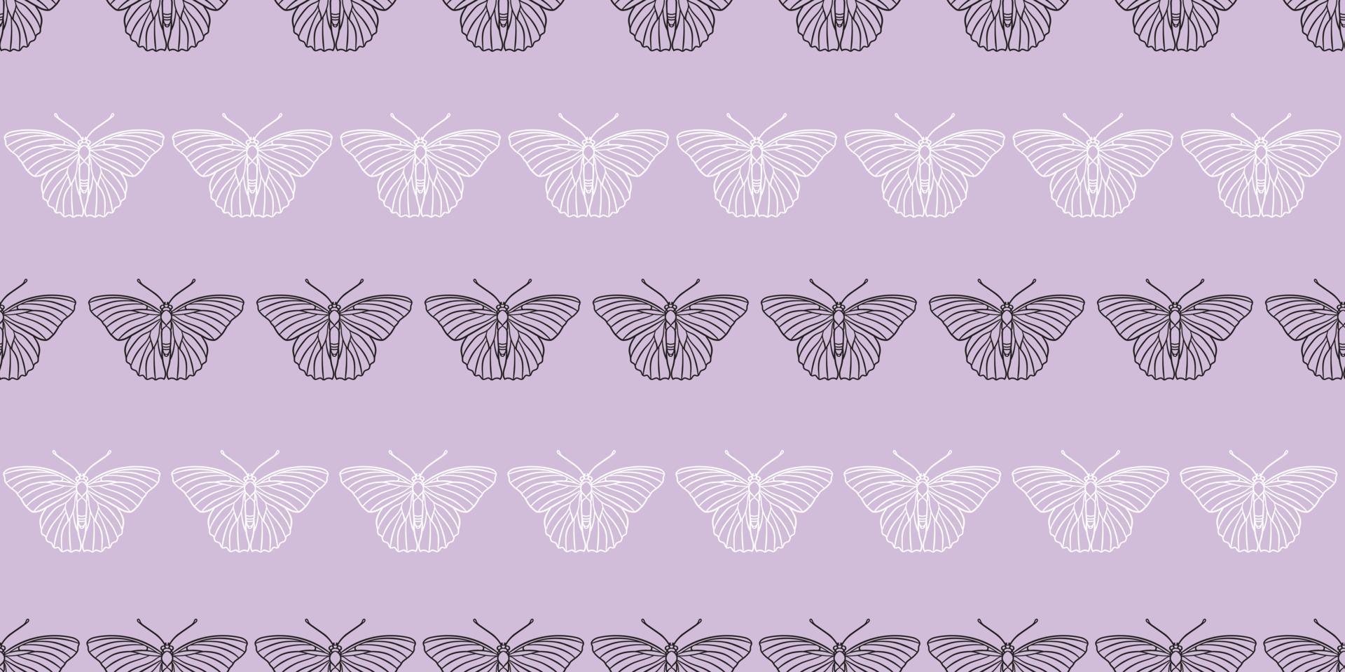 Butterfly seamless repeat pattern vector background, purple