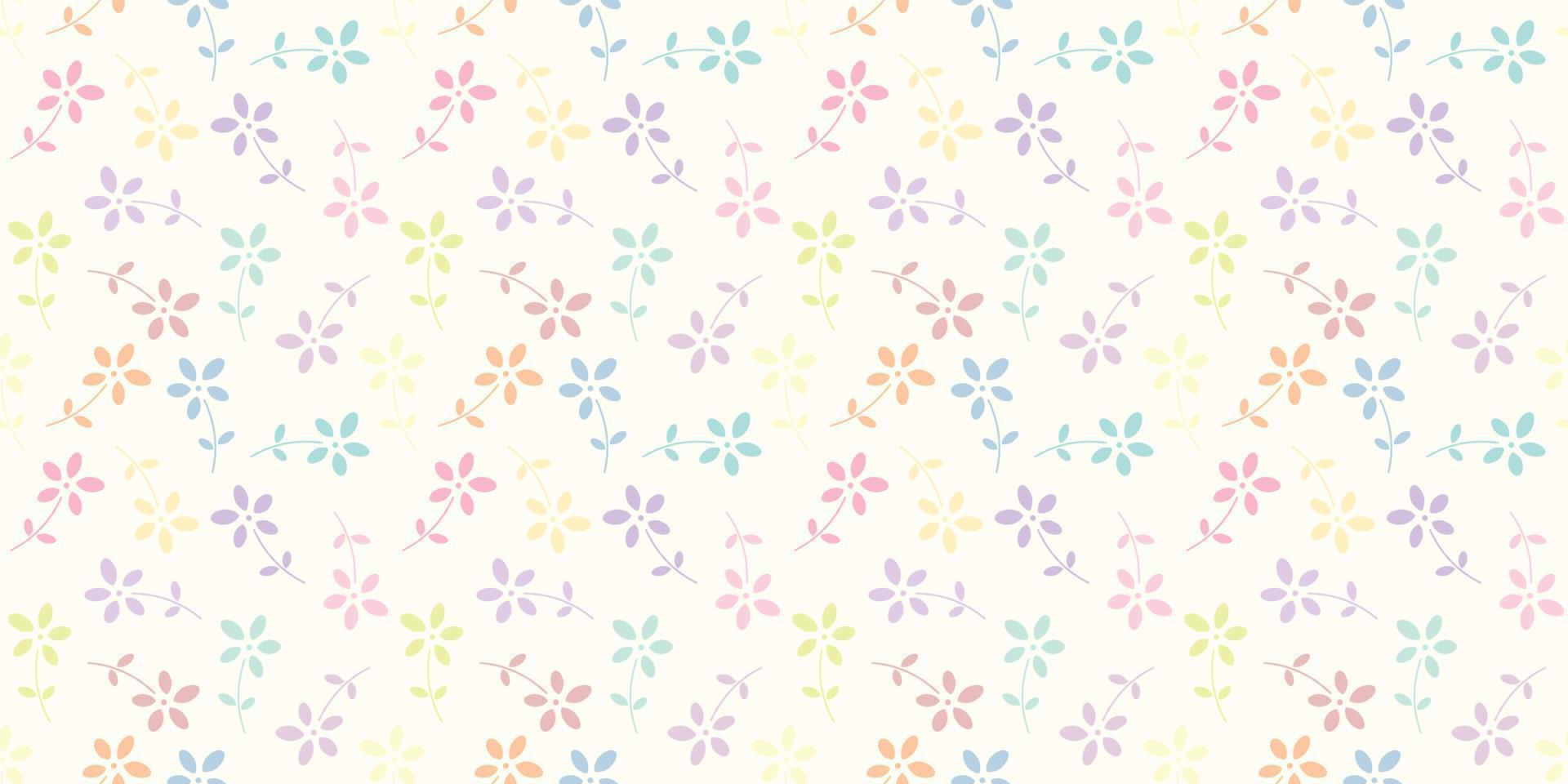Colorful tiny flowers seamless repeat pattern vector background