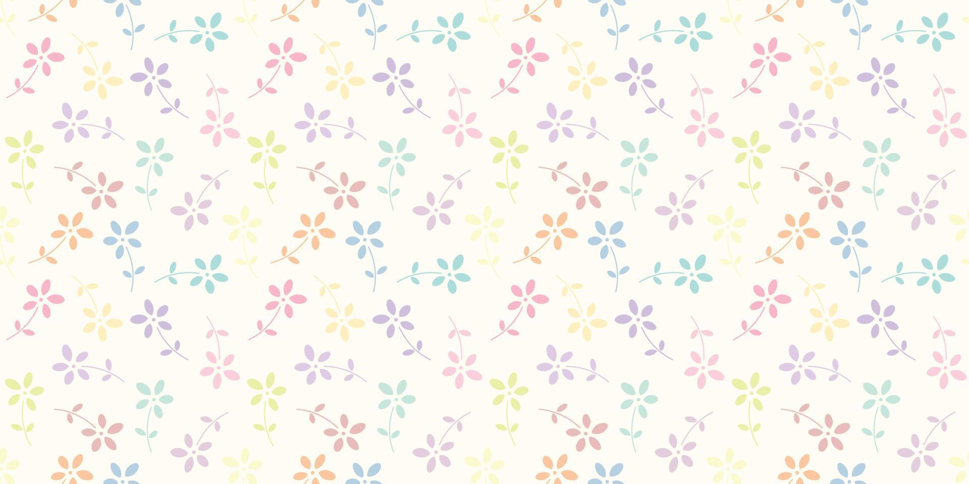 Colorful tiny flowers seamless repeat pattern vector background