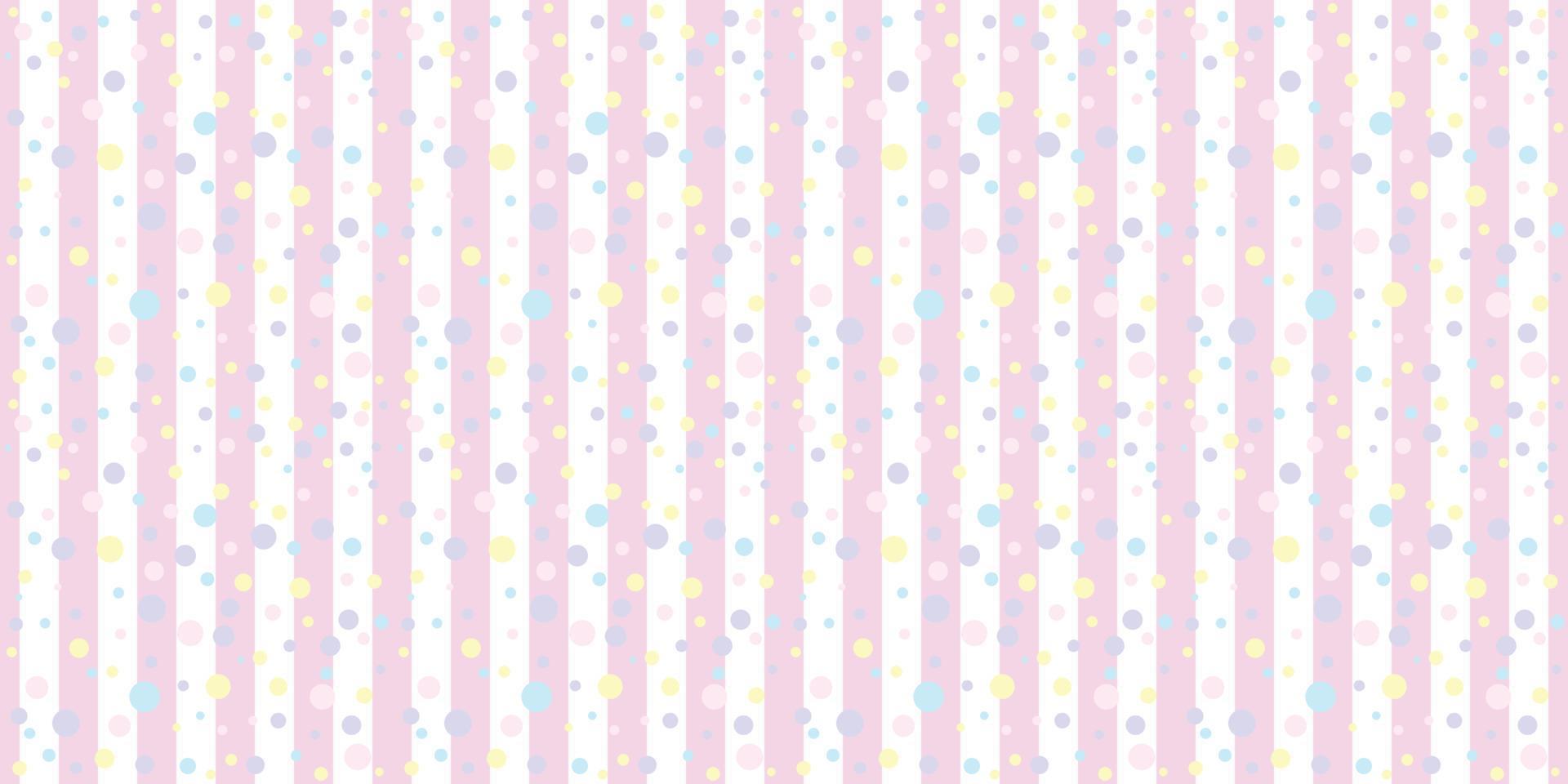 Stripes and dots pastel pink seamless repeat pattern background vector