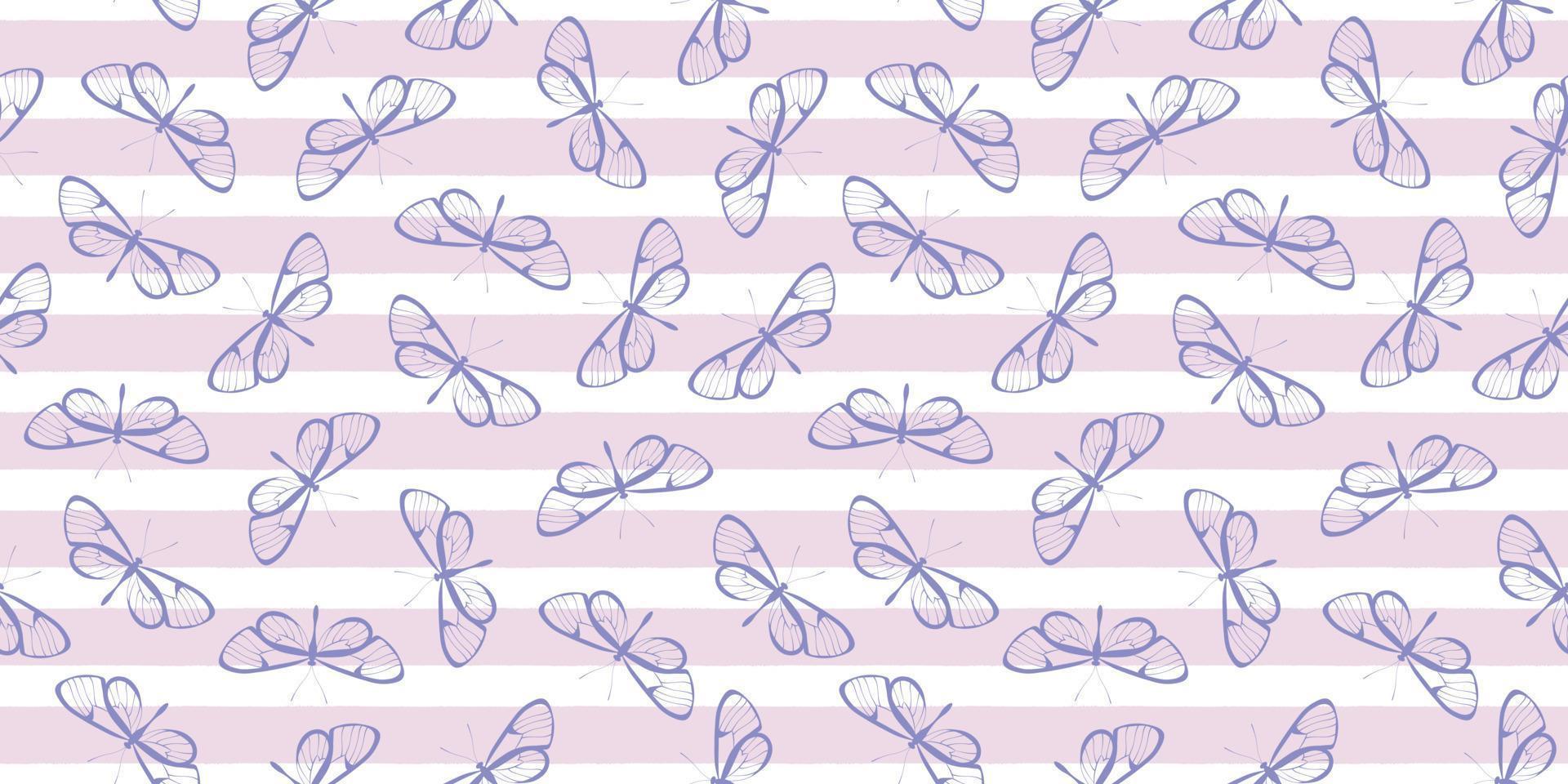 Purple butterfly stripe background pattern. vector
