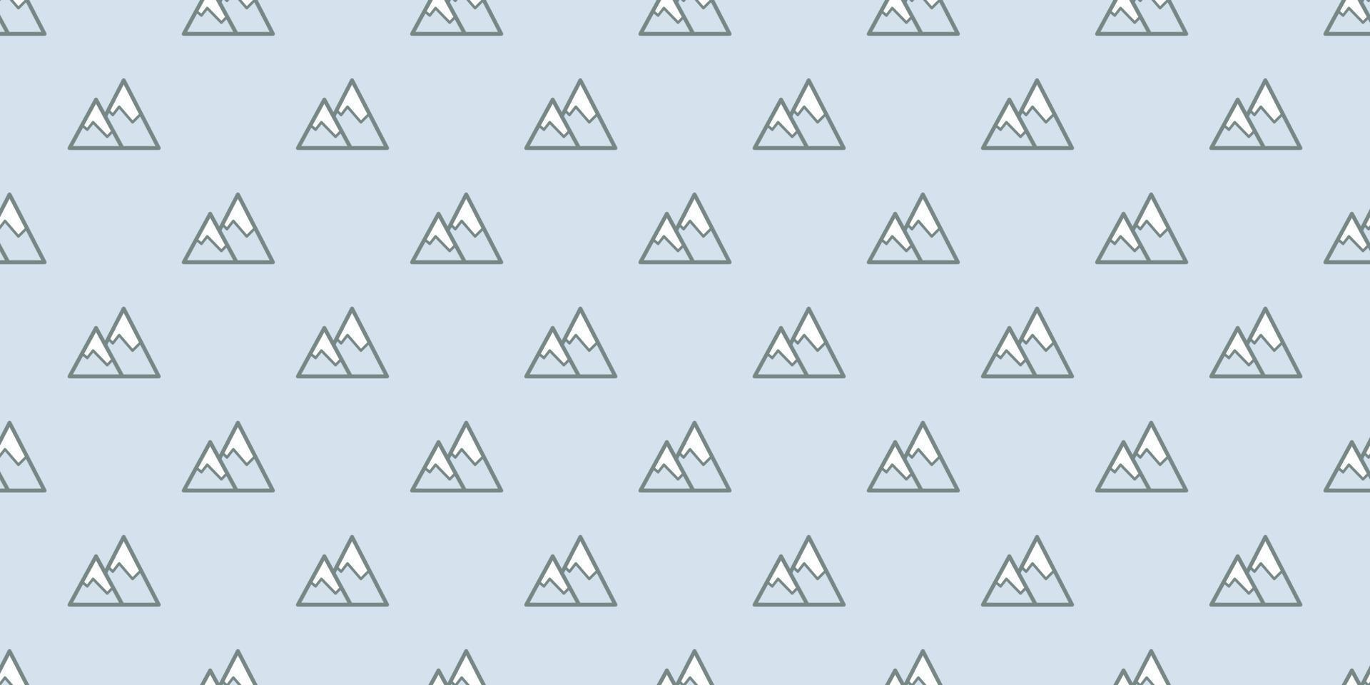 Mountain icons, seamless repeat pattern vector background