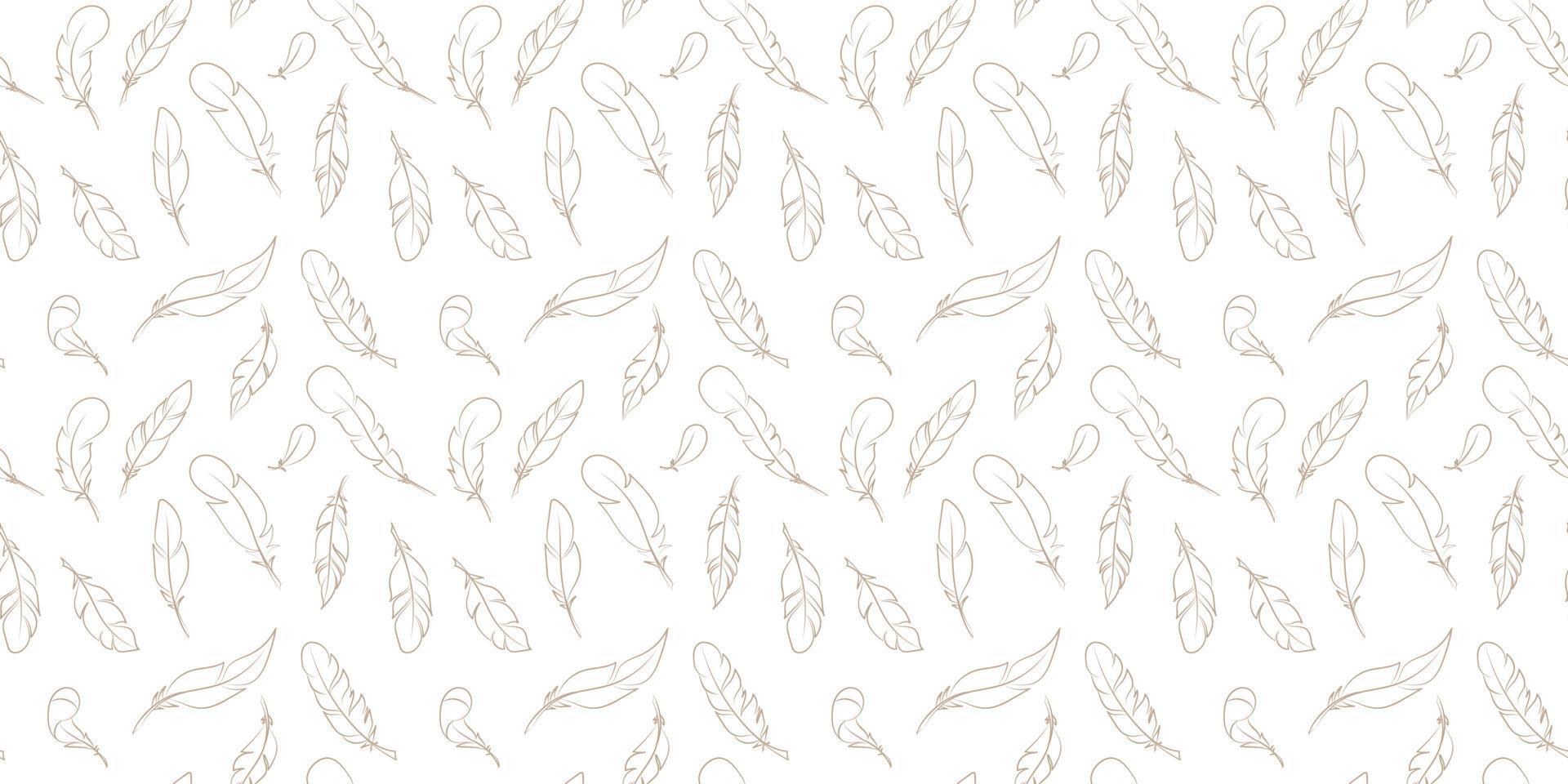 Feather seamless repeat pattern vector background