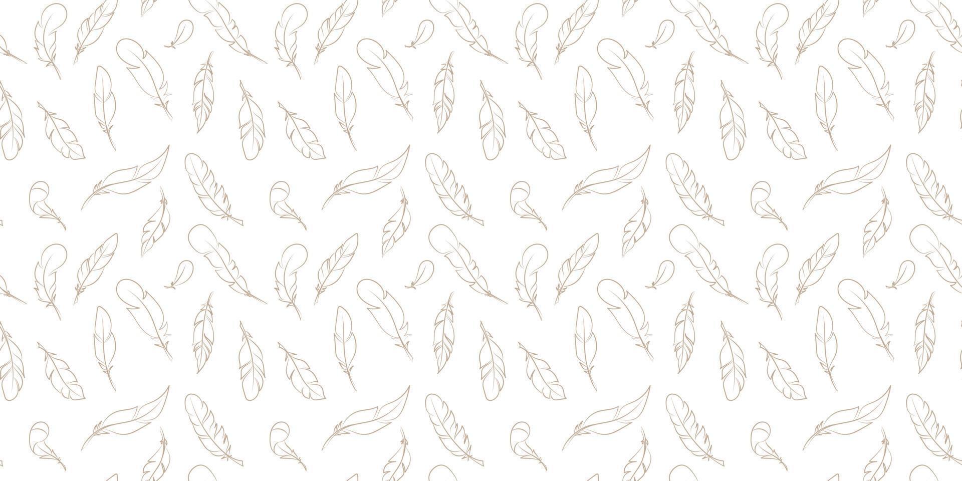 Feather seamless repeat pattern vector background