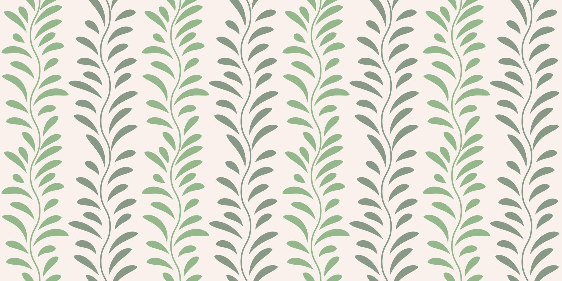 Vintage vector pattern with leaves, seamless repeat