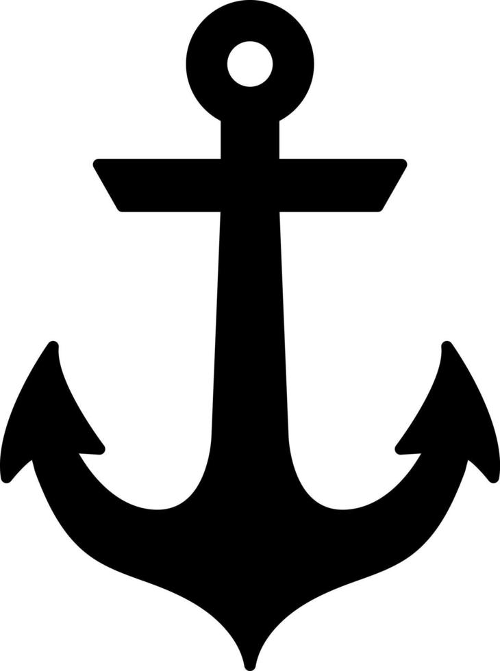 Anchor vector silhouette, simple icon, logo