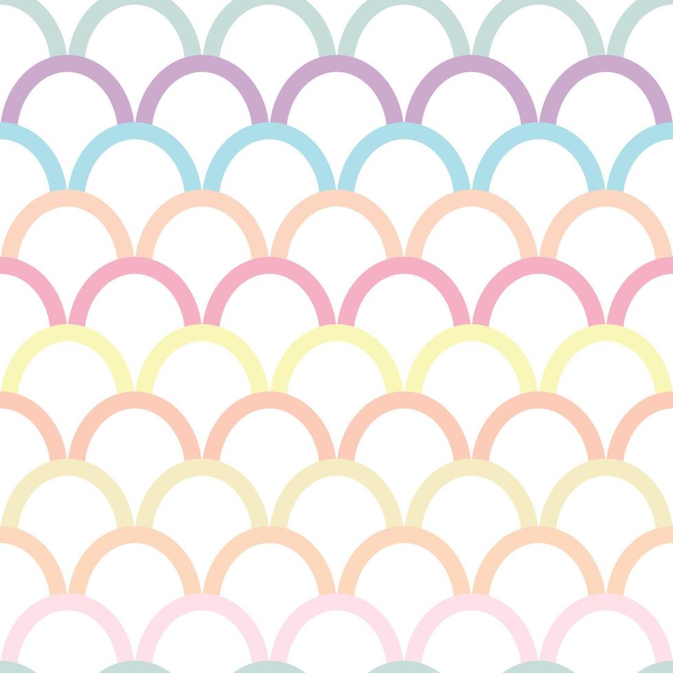 patrón de sirena colorido, repetición geométrica de escala de pescado, vector