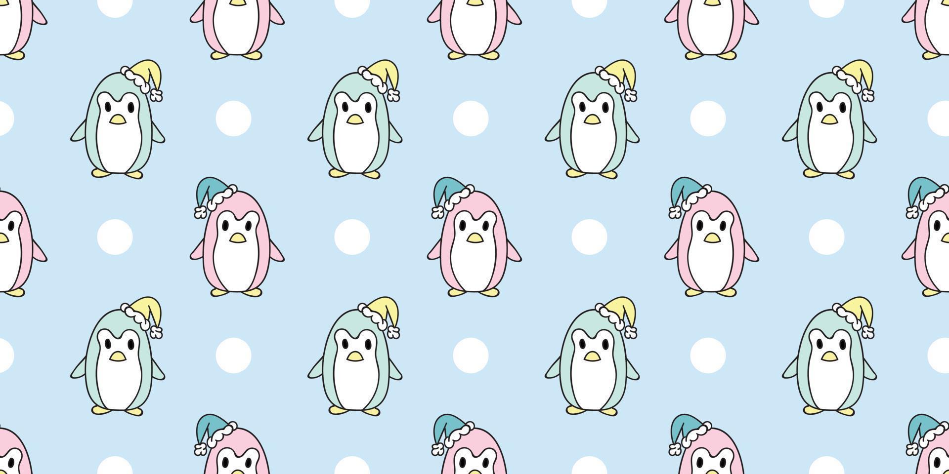 fondo de patrón de vector de pingüino de invierno colorido