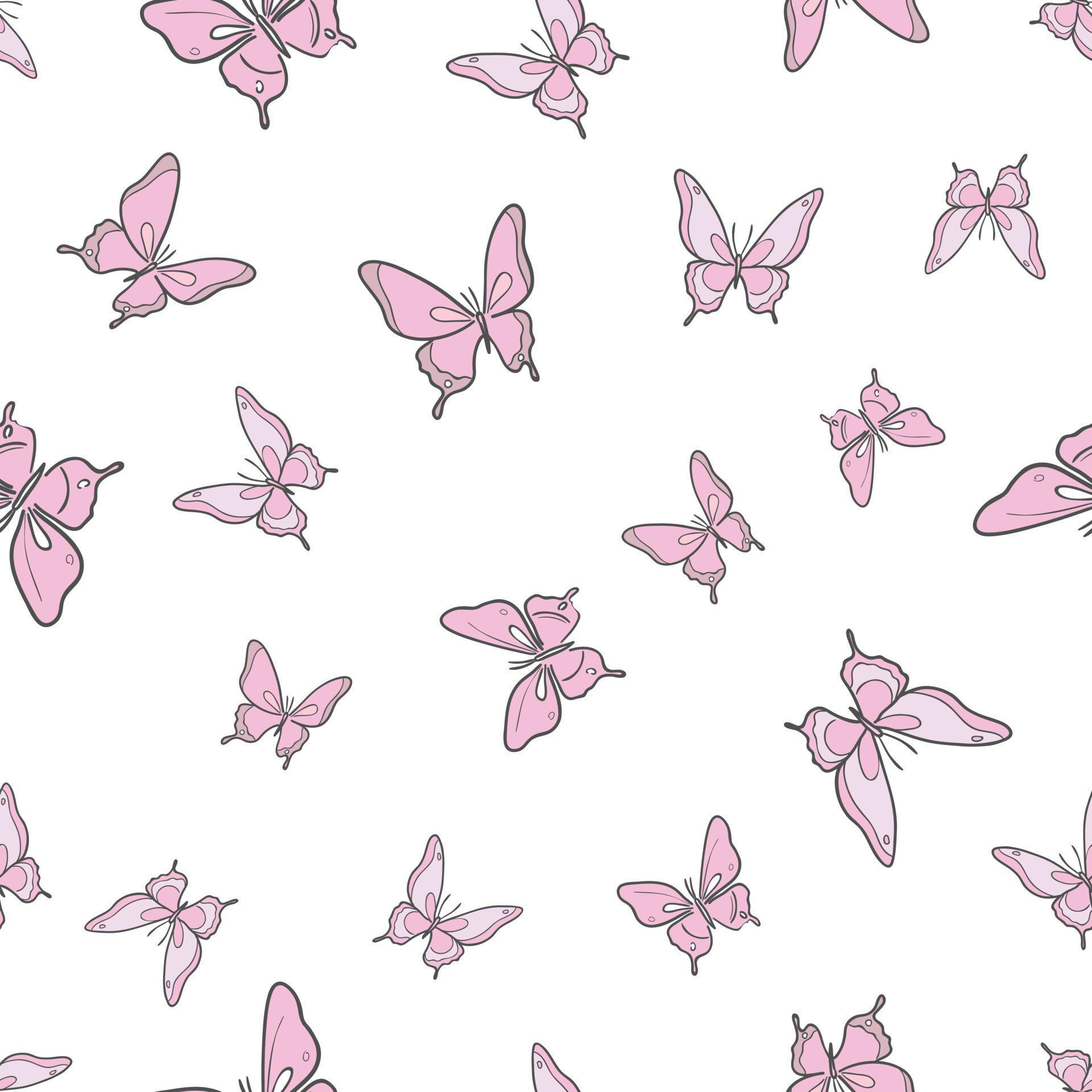 Pink butterfly vector pattern background. 16190405 Vector Art at Vecteezy