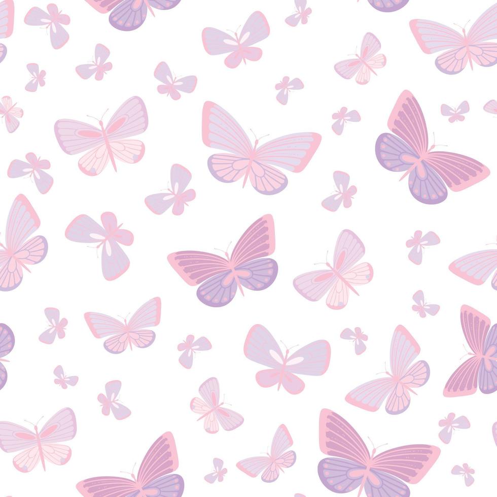 Pastel pink butterfly seamless repeat pattern design 16190415 Vector ...