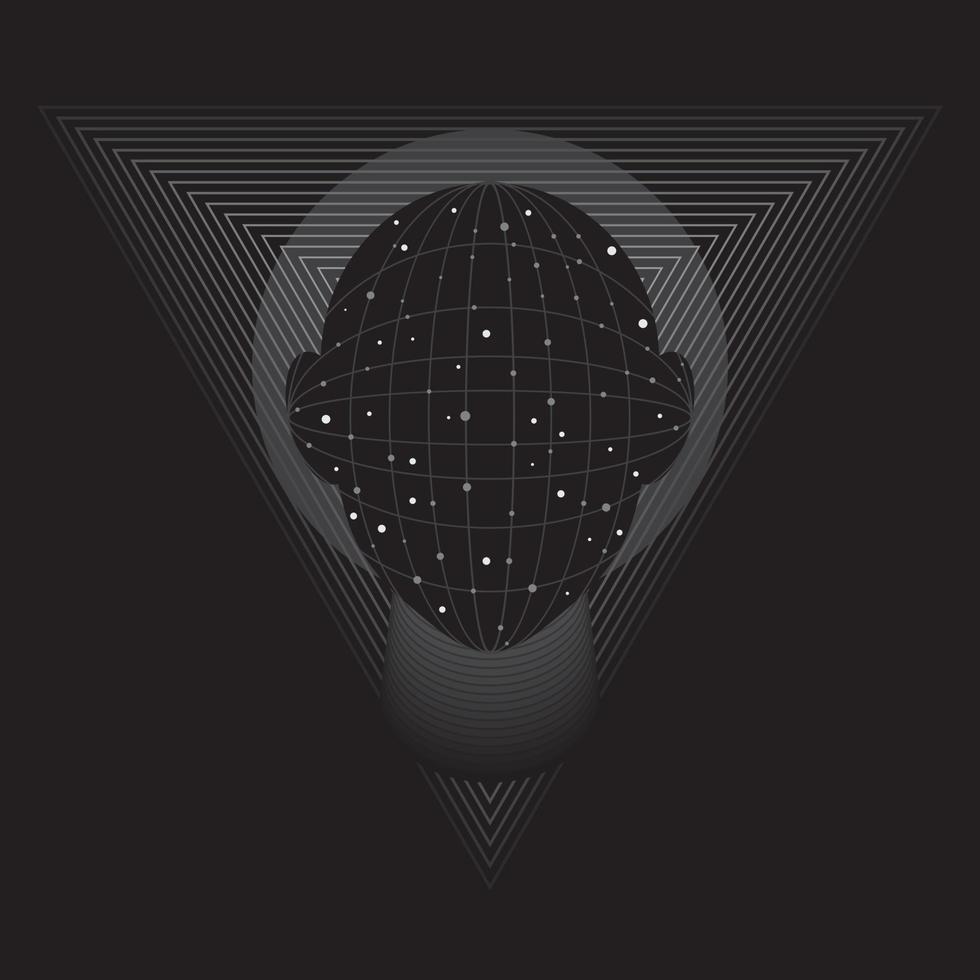 Futuristic head, artificial intelligence design, portrait vector