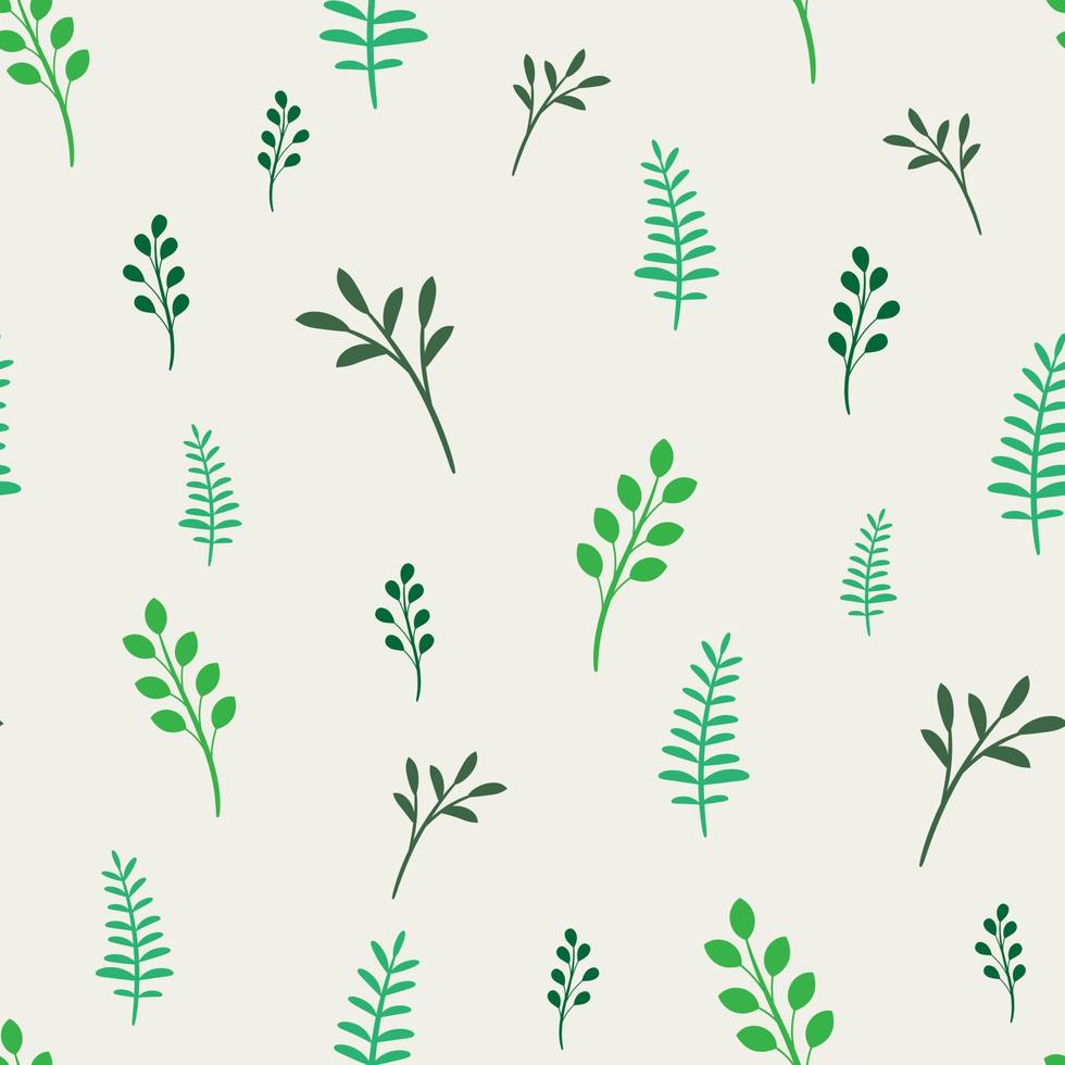 patrón vectorial de hojas verdes, repetición perfecta vector