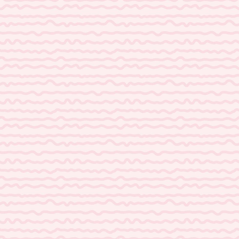 Horizontal wavy lines pastel pink stripe pattern. vector