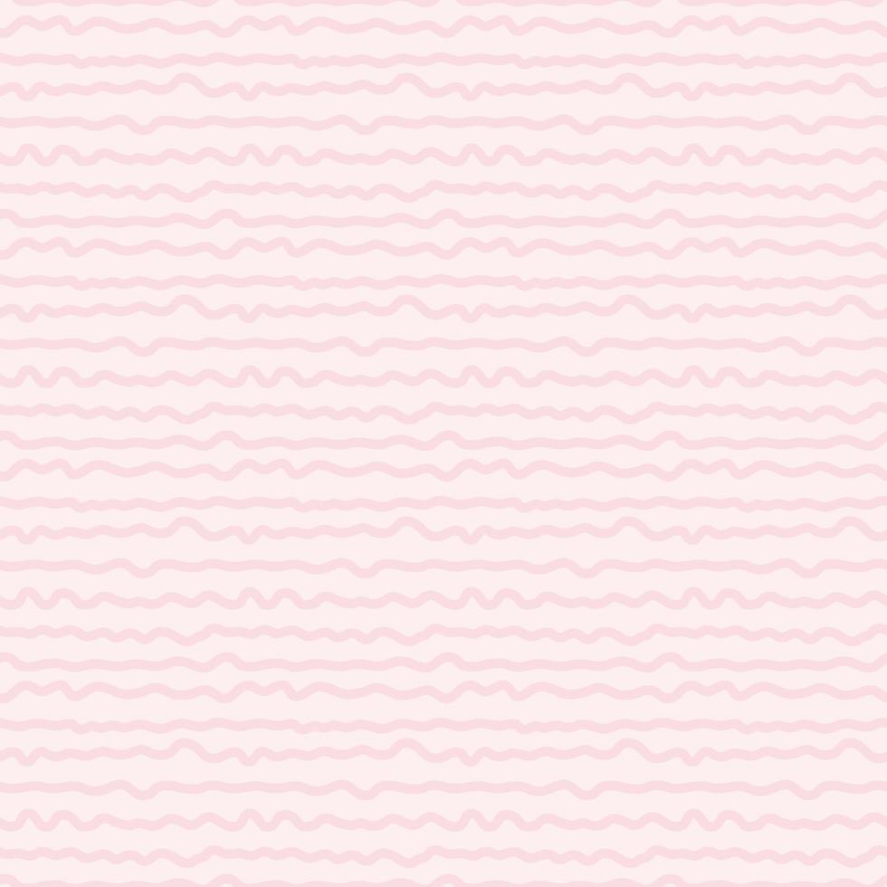 Horizontal wavy lines pastel pink stripe pattern. vector