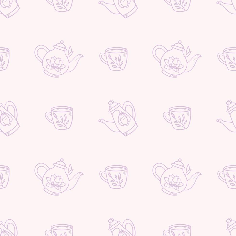 Teapot seamless repeat pattern vector background