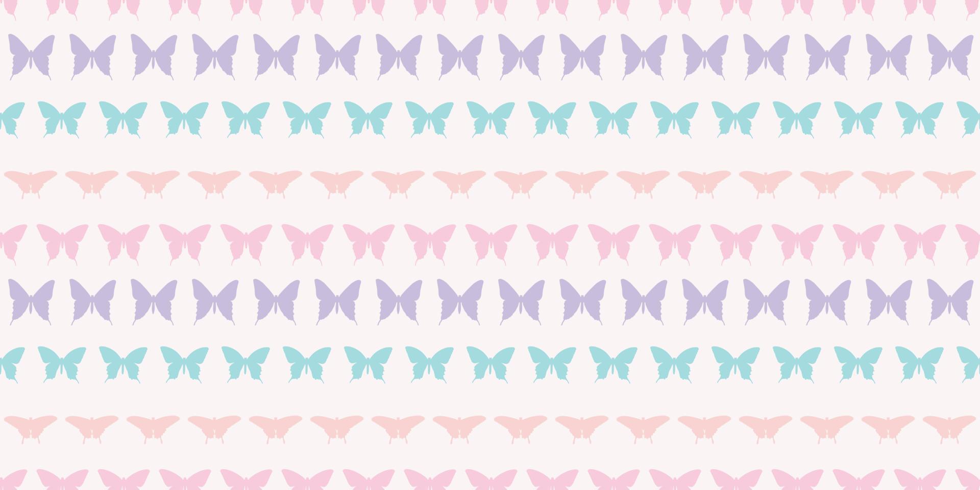 Butterfly silhouette seamless vector pattern background
