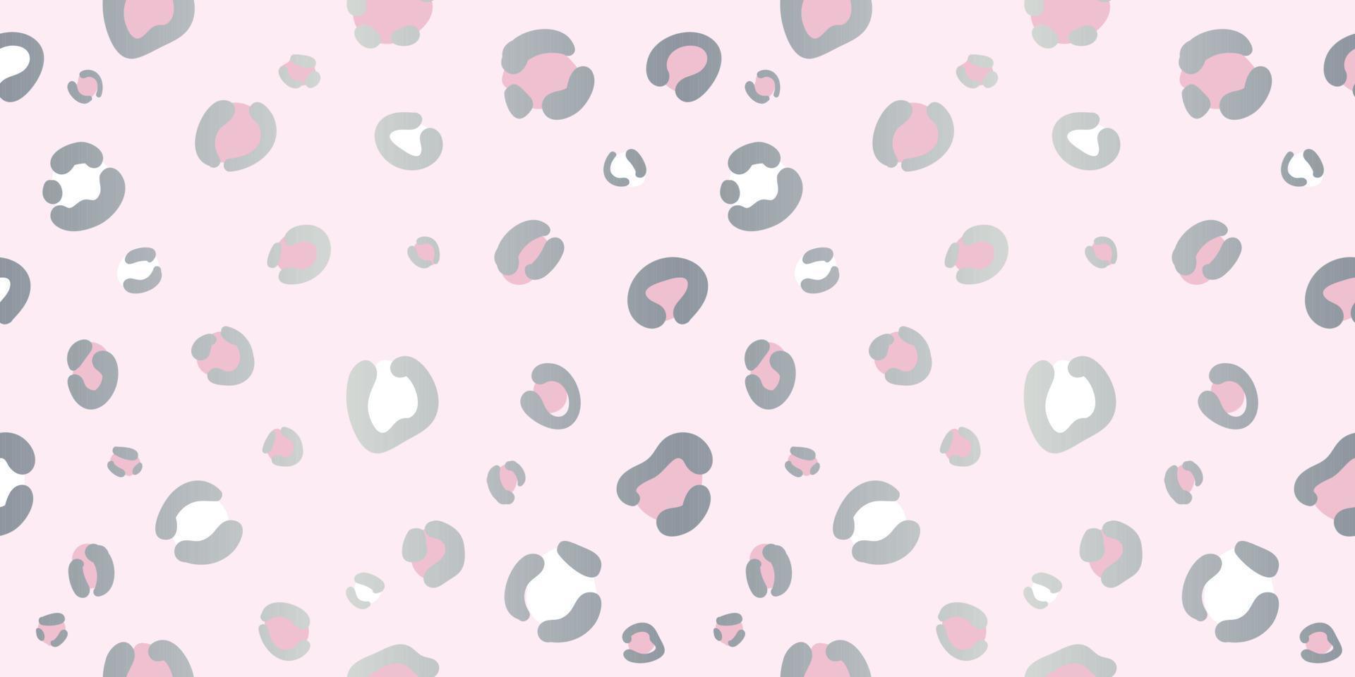 Cheetah seamless vector pattern background, silver and pink